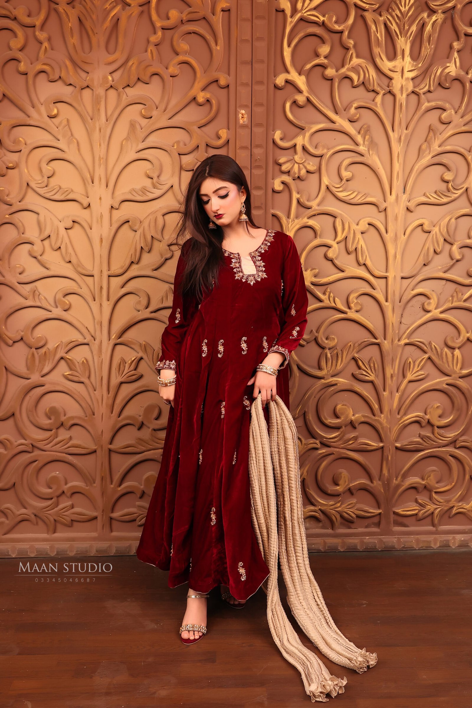 2 Piece – Velvet Anarkali Frock