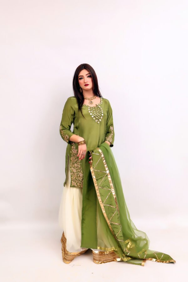 3 PIECE – Embroidered Tussel Silk Suit